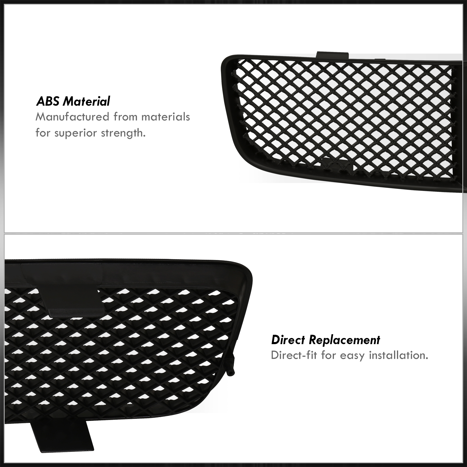 Mesh Front Grille For 2006-2010 Dodge Charger - ABS Black - Easy Install