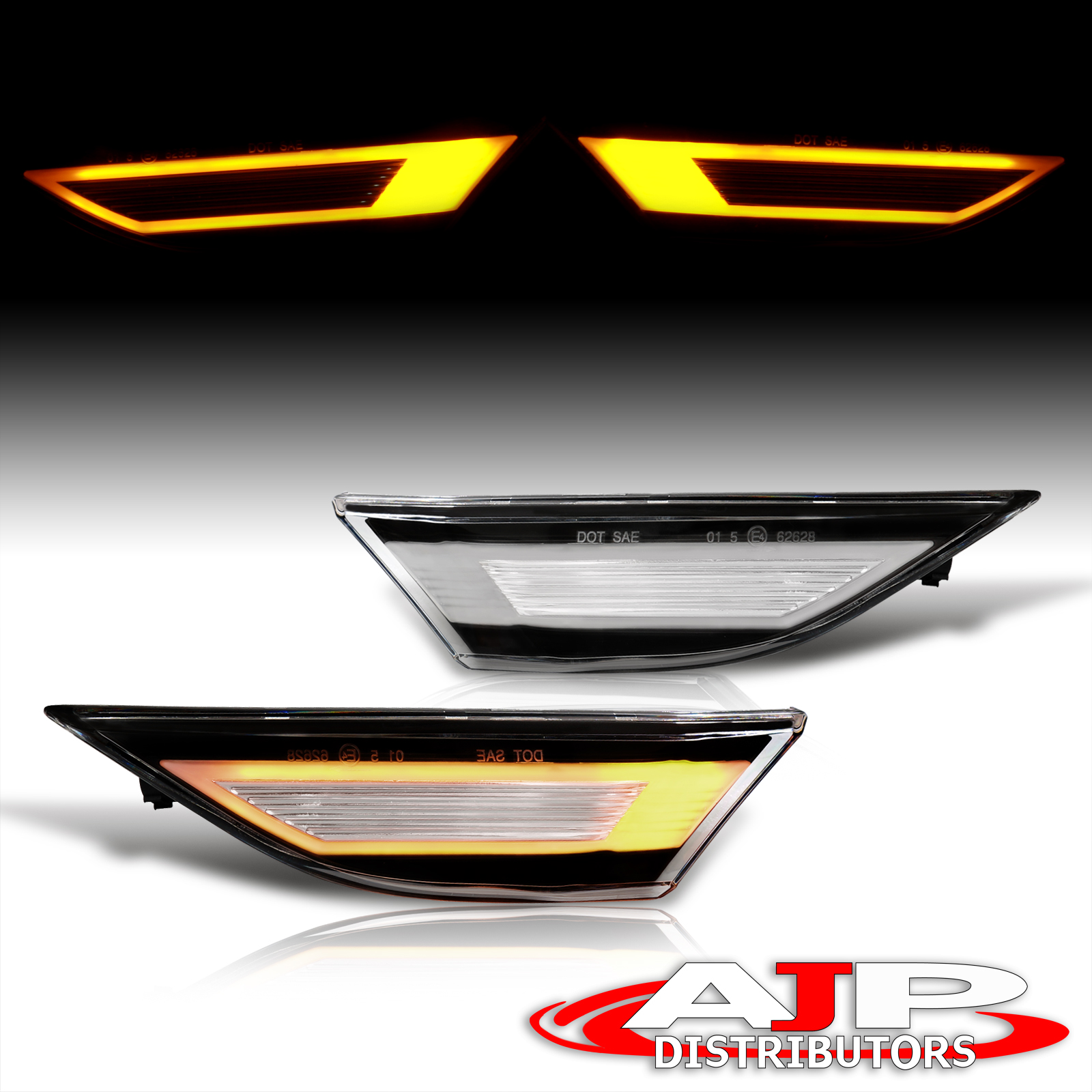 Clear LED Turn Signal Side Marker Light Lamps For Porsche