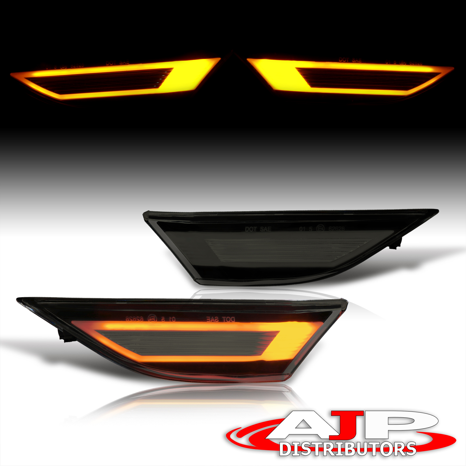 Smoke LED Turn Signal Side Marker Light Lamps For Porsche 911