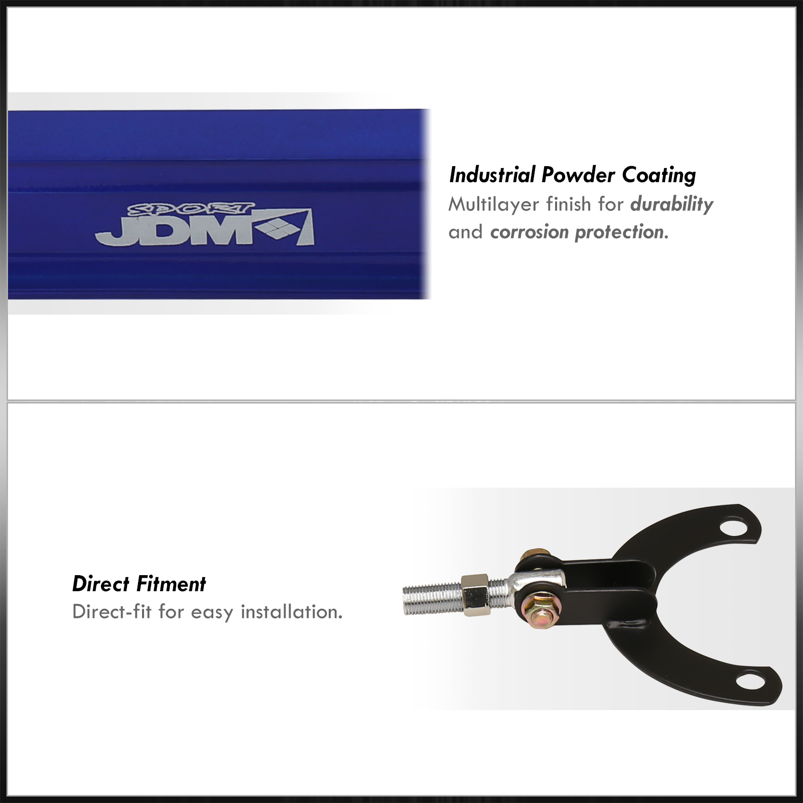 AJP Distributors JDM Sport Front Upper Strut Tower Bar - Aluminum Brace For Mitsubishi Mirage 1997-2001 (Red)