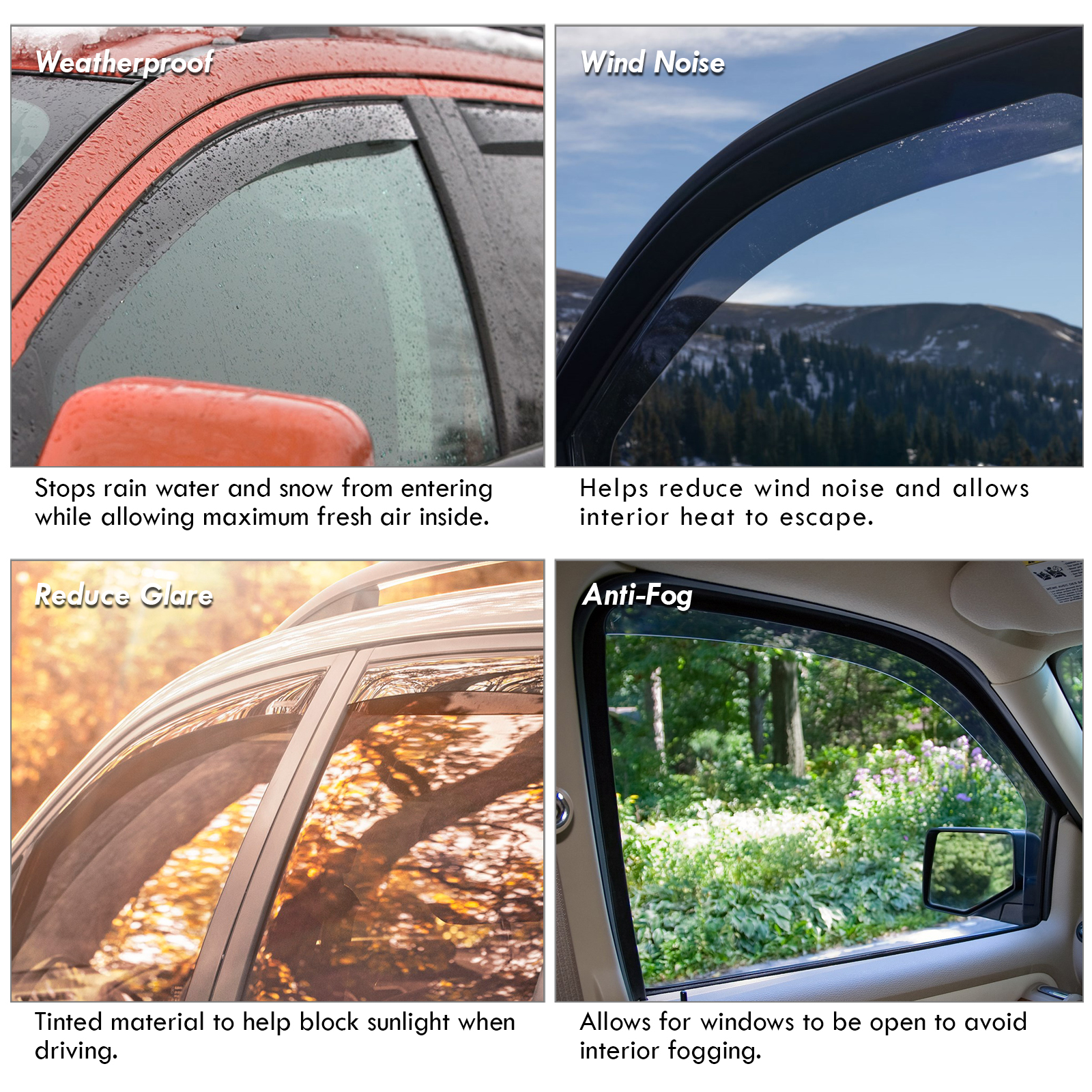 Window Visor Sun Rain Guard Shield Vent Deflector for BMW E36 4D 92-98
